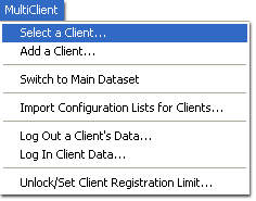 MultiClient Menu in PAM